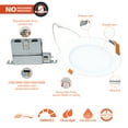 thumbnail image 3 of HLBPH 6 in. Canless LED Downlight with Smooth Lens. Selectable 5CCT 1000 Lumens 4-Pack, 3 of 8