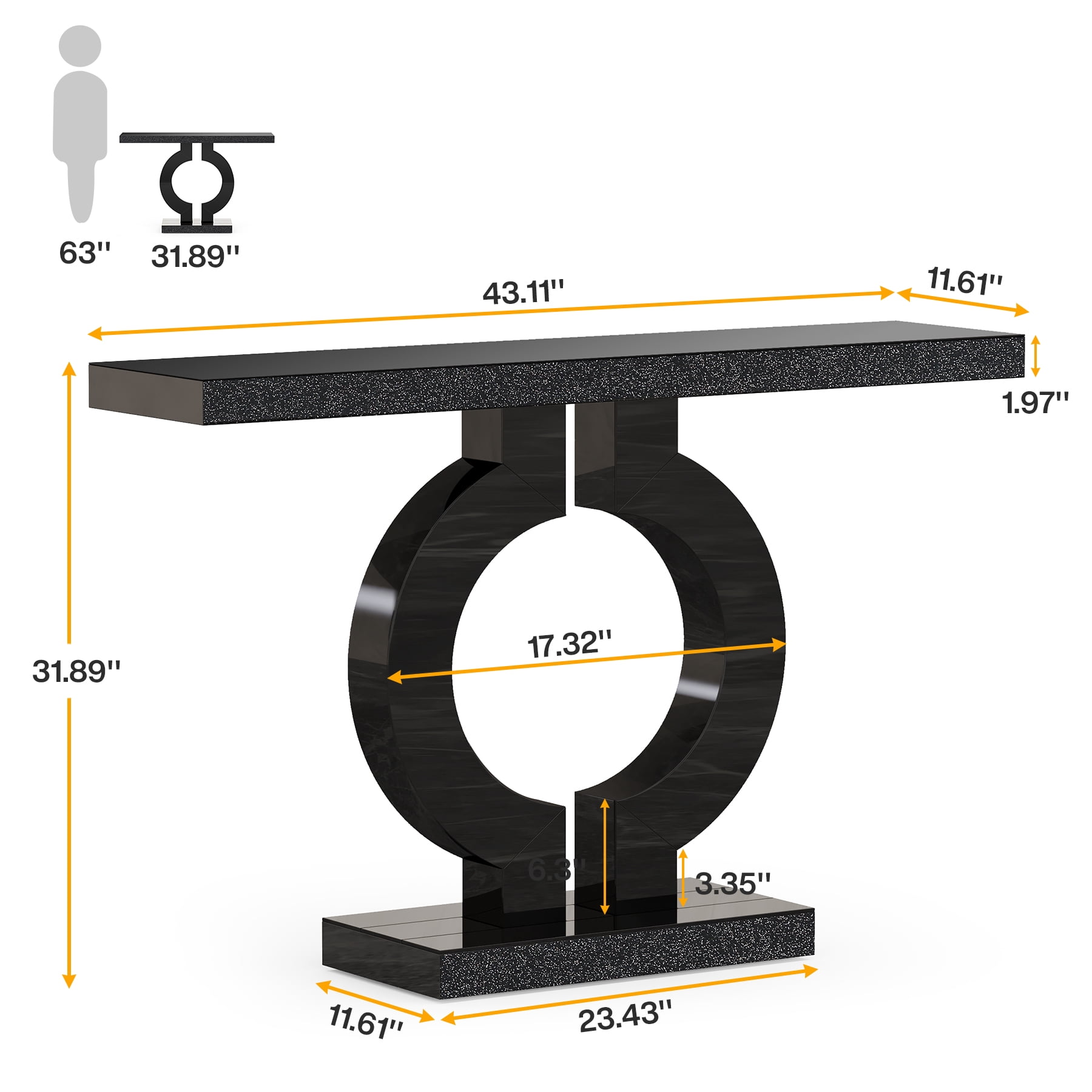 MAYEERTY Modern Mirrored Console Table Acrylic Veneer Eye-Catching for Home Office Decor