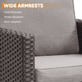 thumbnail image 4 of PARKWELL Wicker Patio Chairs Set of 2,Outdoor Rattan Chairs with Cushion,Porch Balcony Seating Furniture Set 350lb,Gray, 4 of 9