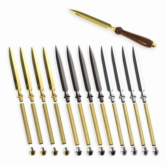 Letter Opener Project Kit - 12 Piece Variety Pack, Includes Metal (4), Gold (4), Chrome (4)