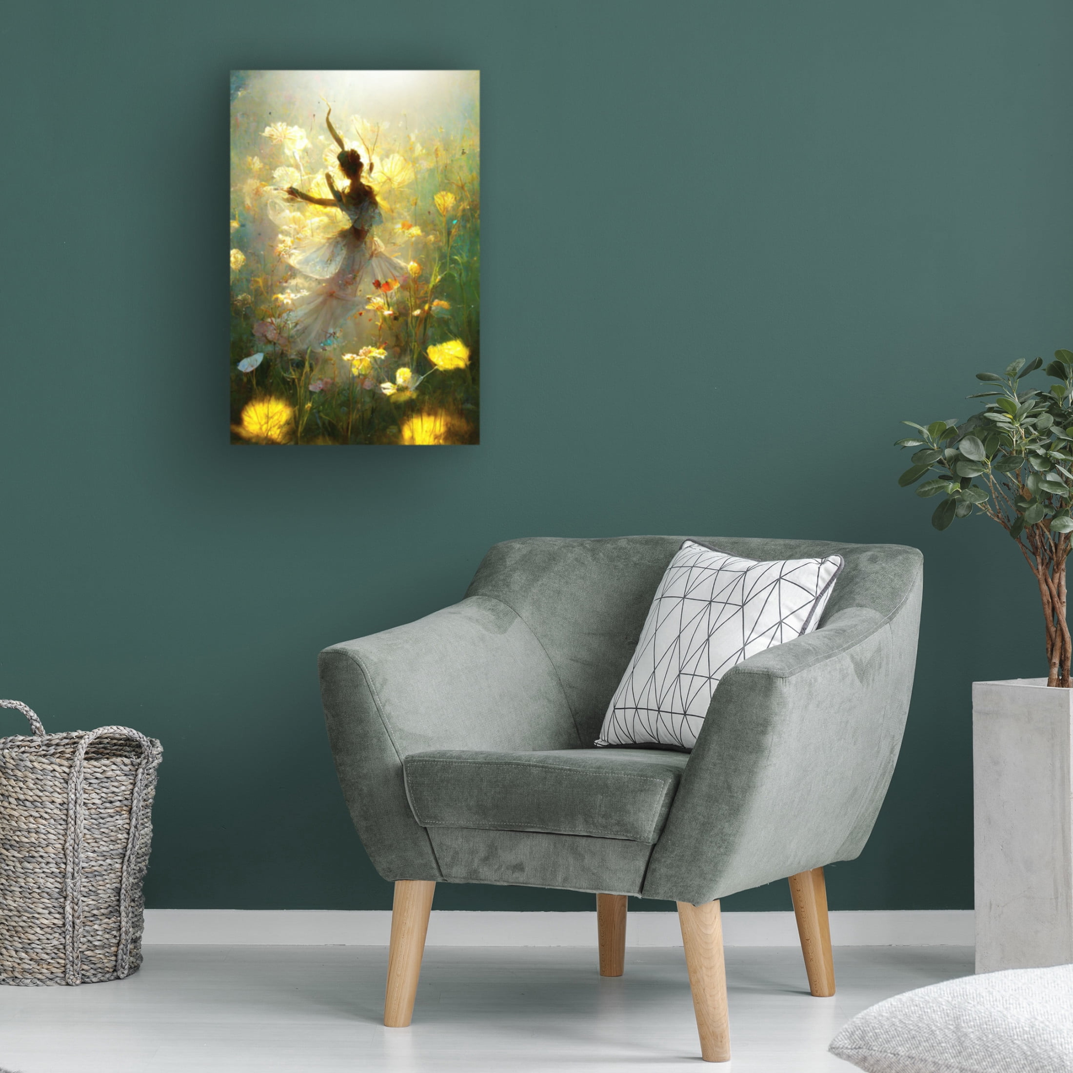Canvas Wall Art - Ray Heere 'Flower Dance 1' Wall Art for Living Room, Bedroom, or Office Décor by Trademark Fine Art - 12 x 19 Inches