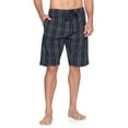 thumbnail image 5 of Ashford & Brooks Mens Woven Short Sleeve Pajama Shorts Set, Black/Grey/White, L, 5 of 5