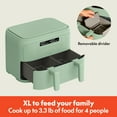 thumbnail image 3 of bella 4 Qt Dual Basket TriZone® Air Fryer with EverGood™ Ceramic Nonstick Coating, Removable Divider, Seaglass, 3 of 8