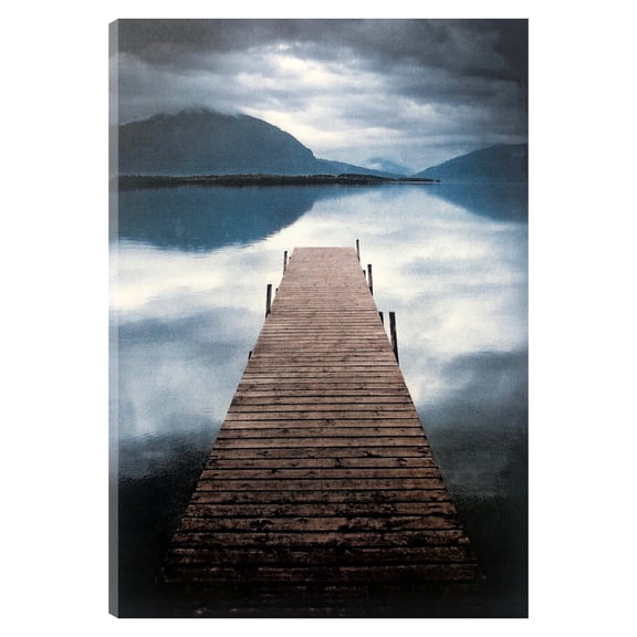 American Art Decor Scenic Lake Pier Outdoor Canvas Art Decor Print | Large Decorative Wall Mount Painting | Waterproof - 28 x 40 inch
