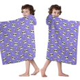 thumbnail image 4 of Purple Cartoon Cat Unicorn Pattern Hooded Bath Towel，50"x30" for Ages 3 To 12 Kids, Quick Dry Lightweight Soft Microfiber Hood Beach Towel Cover Up for Kids, 4 of 7