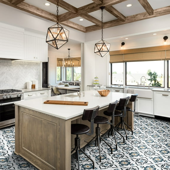 Kate Aurora Home Basics Do It Yourself 12”x12” Peel ‘N’ Stick Self Adhesive Vinyl Floor Tiles Pack Of 20 - Slate