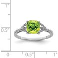thumbnail image 3 of Sterling Silver Rhodium Plated Diamond And Peridot Ring (Size 8) Made In India qr4502pe-8, 3 of 5