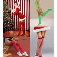 thumbnail image 4 of Vorkoi Christmas Long Striped Knee High Socks Xmas Socks Stockings for Christmas Women Girls Costume, 4 of 5
