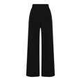 thumbnail image 5 of High Waisted Work Pants for Women Business Casual OutfitsWomen's Fashion Elastic High Waist Solid Color Straight Loose Casual Suit Pants Trousers EvergreenNdbuld Black XL, 5 of 6