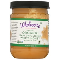 Wholesome Sweeteners Organic Raw Unfiltered White Honey, 16 oz