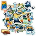 thumbnail image 4 of 35pcs Colorful State Decals Travel Stickers Landmark Stickers PVC Graffiti for Suitcases Laptops Guitars, 4 of 9