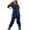 Navy, variant on Women Jumpsuit Brushed Overalls Bibs And Adjustable Suspenders With Warm Winter Ski Pants Casual Rompers
