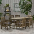 thumbnail image 3 of GDF Studio Cassia Outdoor Acacia Wood 7 Piece Expandable Dining Set with Cushion, Gray and Dark Gray, 3 of 13