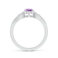 thumbnail image 2 of ANGARA Natural 0.45 Ct. Amethyst with Diamond Halo Ring in 14K White Gold for Women (Ring Size: 9), 2 of 8