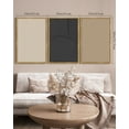 thumbnail image 2 of SHENIFY large 24x36in3pcs Natural Framed Mid-Century Modern Wall Art Minimalist Abstract Boho Neutral Line Wall Decor Geometric Artwork Kitchen Dining Room, 2 of 5