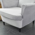 thumbnail image 3 of Granjero Gordo 2 juegos de fundas de sofá elásticas de terciopelo, fundas protectoras de muebles de felpa de color sólido, gris claro, 3 of 5