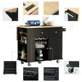 thumbnail image 5 of Kitchen Island with Storage, Kitchen Cart Cabinet on Wheels with Power Outlet, Adjustable Storage and Drop-Leaf Breakfast Bar, Rolling Kitchen Island for Home, Kitchen and Dining Room, Black, 5 of 9
