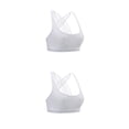 thumbnail image 4 of Jumpingount Sujetadores deportivos Elástico Gran material Fitness Sujetador Ejercicio Firmeza Ductilidad Diseño único Moda Acolchado Blanco S Blanco S 2piezas, 4 of 4