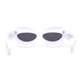 thumbnail image 4 of Womens Funky Balloon Thick Cat Eye Retro Plastic Sunglasses White Black, 4 of 4