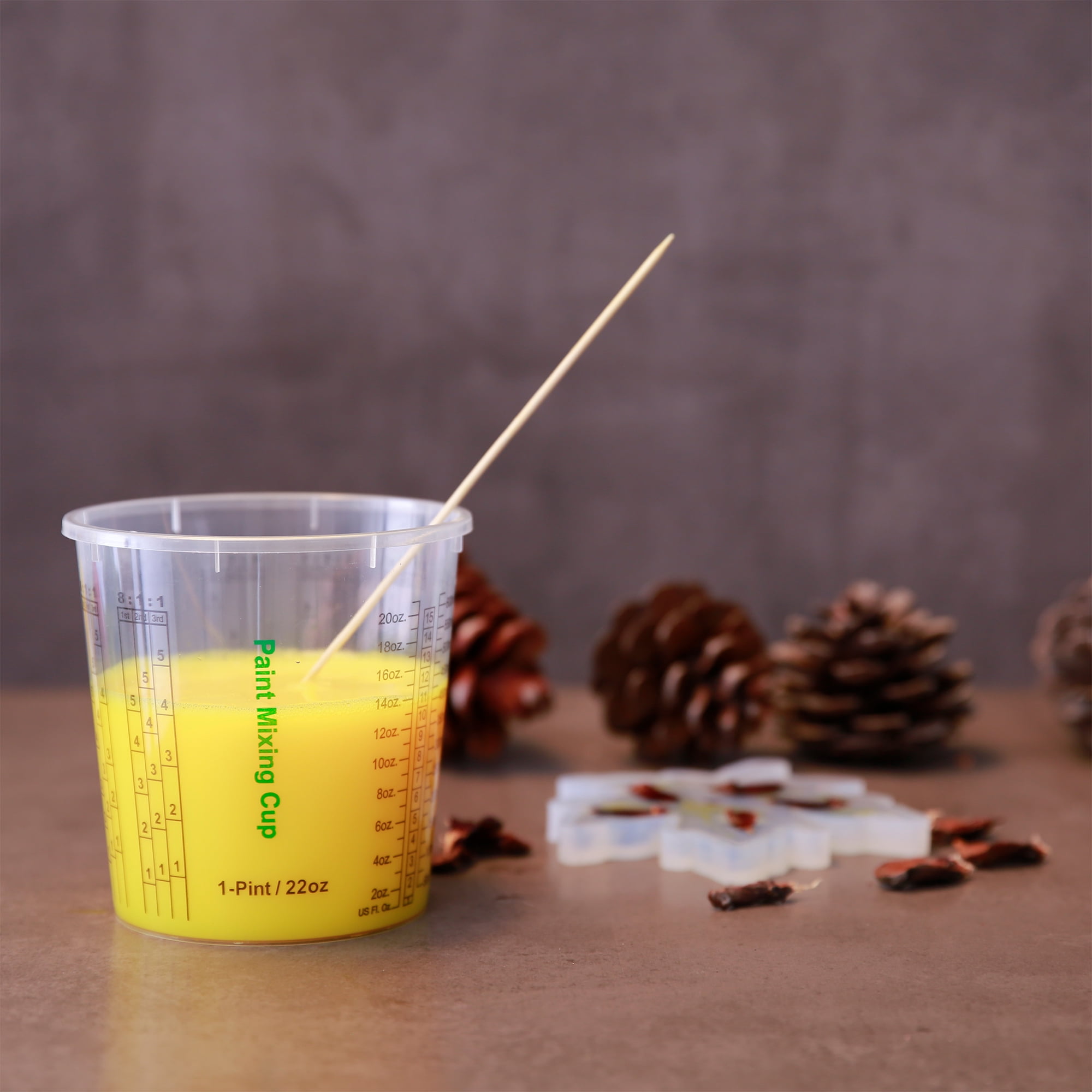 CANOPUS Paint Mixing Cups, Pack of 12 Cups with 3 Lids, 12fl oz