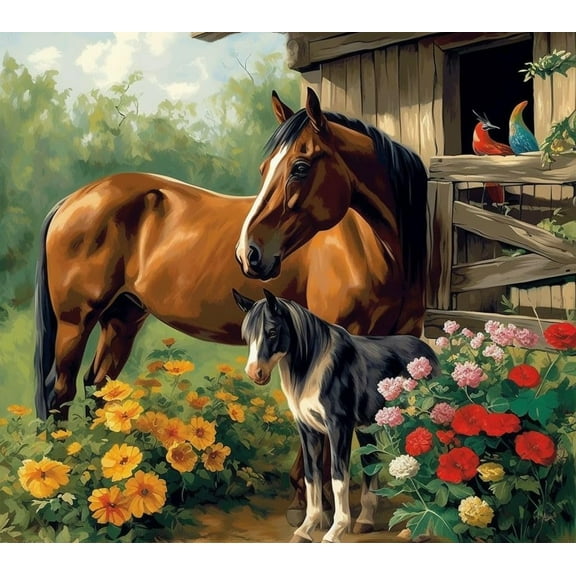 Paint by Numbers Kits for Adults - Farm Horse (1) - Beginners Digital Oil Paint by Number for Adults Easy Canvas for Home Wall Decoration and Gifts 16X20 inch-