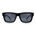 thumbnail image 3 of Iconic Narrow Rectangular Thick Horn Rim Plastic Minimal Sunglasses All Black, 3 of 6