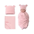thumbnail image 2 of SNNROO Baby Swaddle Bag Unisex Solid Wrap Sleeping Sack Swaddle Hat Baby Care, 2 of 5