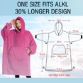 thumbnail image 4 of Oversized Wearable Blanket Hoodie,Pink Gradient Leopard Print Sherpa Blanket Hoodie with Super Pockets,Super Warm Fuzzy Pullover for Women & Men, 4 of 6