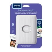 Fujifilm INSTAX Mini Link 2 Smartphone Printer Bundle with Film (10-pack), Clay White