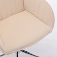 thumbnail image 2 of Dtwnek Velvet Office Chair Desk Chair with Wheels, 360 Degree Swivel Task Chair Computer Chair for Living Room, Bedroom, Office, Khaki+Silver, 2 of 11
