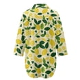 thumbnail image 5 of Xoenoiee Lemon Leaves Print Swimsuit Coverup for Women Button Down Bathing Suit Cover Up Curved Hem Summer Beach Shirt Dresses with Pocket, L, 5 of 7
