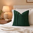 thumbnail image 5 of DefiDgd Velvet Throw Pillow Cover,Minimalist Striped Textured Square Cushion Case,Soft Decorative Pillow Slip for Sofa Couch Bed Living Room Bedroom Farmhouse Home Decoration(Green), 5 of 7