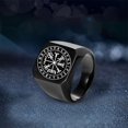 thumbnail image 4 of Xinyolin Men's Titanium Steel Punk Square Finger Ring - Rune Carving Birthday Gift, 4 of 7