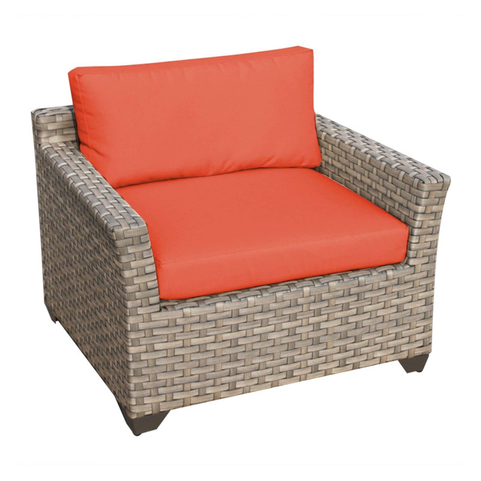 TK Classics Monterey Wicker Outdoor Club Chair Set of 2 Cushion