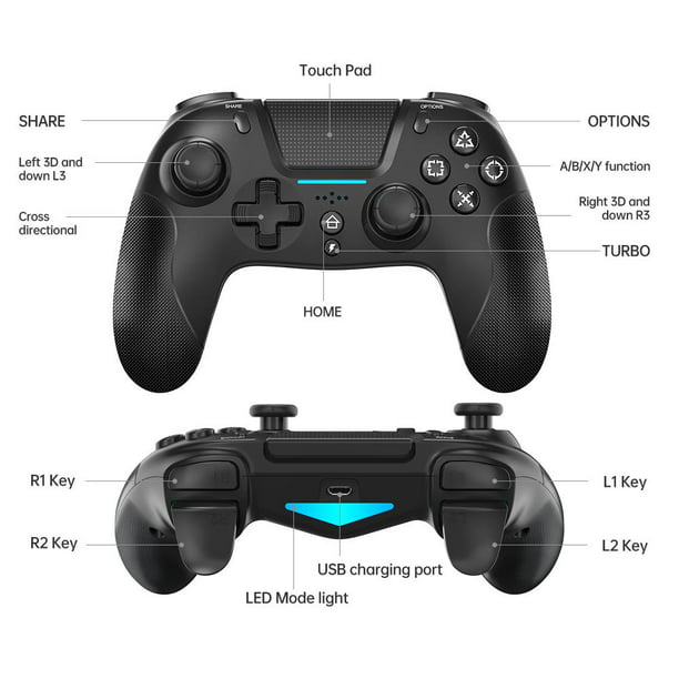 Controller, Wireless Pro Game for PlayStation 4 Compatible with PS4/PS4 Slim, Enhanced Dual Vibration/Analog Motion Sensor - Walmart.com