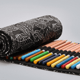 thumbnail image 3 of Canvas Pencil Wrap,Coloring Pencil Holder Organizer Drawing Coloring Pencil Roll Pencil Bag Wrap - style:Shape11;, 3 of 5