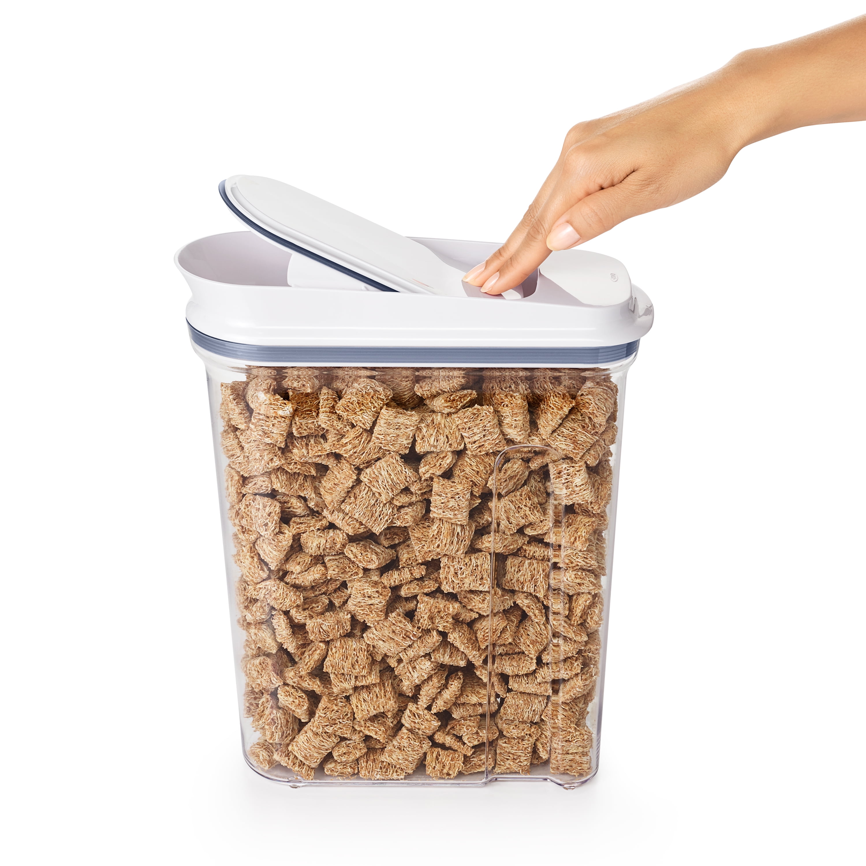 (2 pack) OXO POP Container 4.5-Qt Large Cereal Dispenser Food Storage Container, White