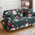 thumbnail image 2 of ZHAOCHENG Funda de sofá navideña verde, protectora de muebles para niños y mascotas, funda estampada de Papá Noel de 3 plazas, 2 of 5