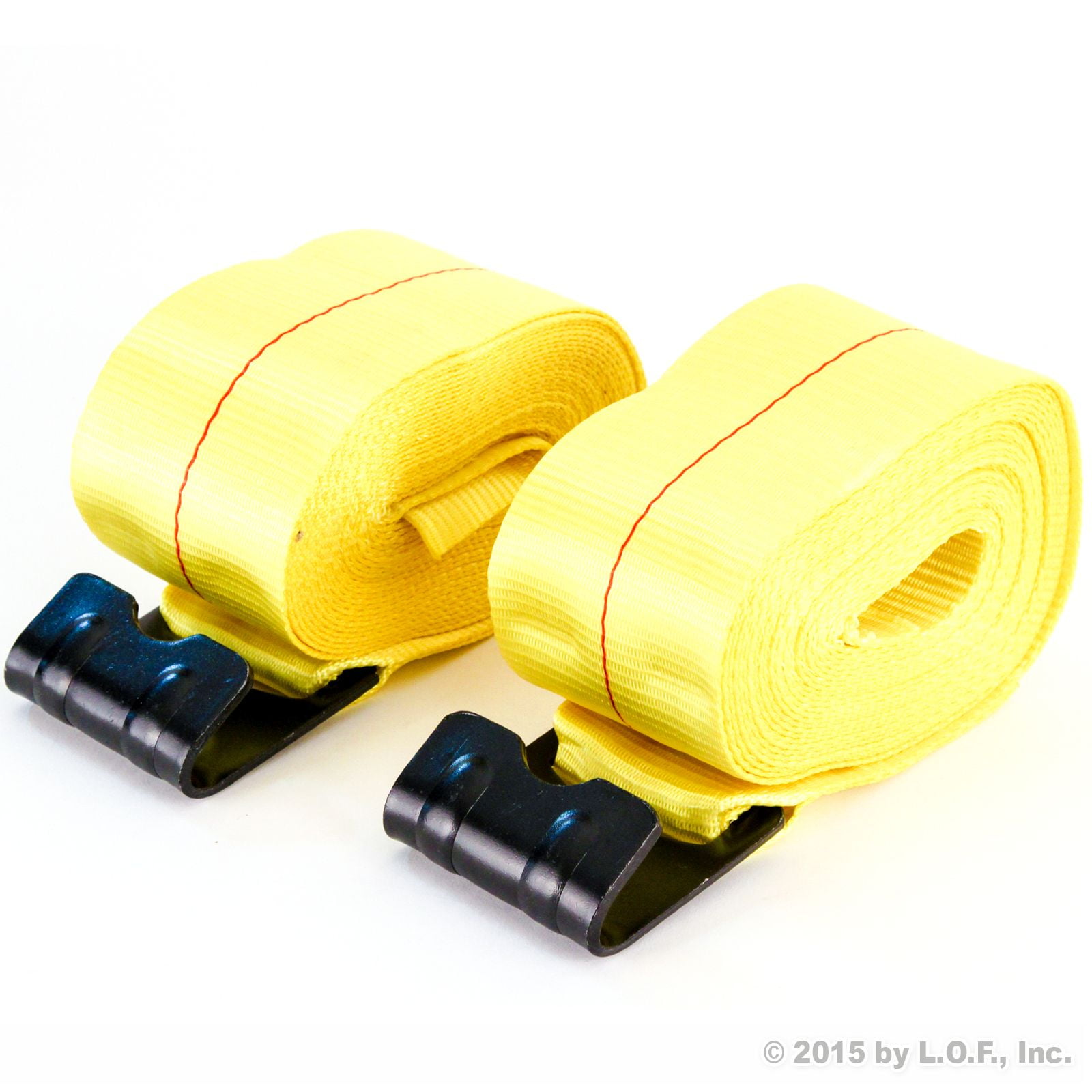 3 4/" x 30/' Flat Hook Winch Straps Flatbed Truck Trailer Tie Down Strap YELLOW