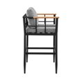 thumbnail image 3 of Kai 26 Inch Patio Counter Height Bar Stool, Aluminum Frame, Gray and Black - Saltoro Sherpi, 3 of 5