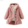 thumbnail image 2 of Liyamei Girls Fleece Hooded Long Coat with Waist Tie for Autumn Winter Casual Wear, 2 of 5