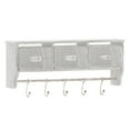 thumbnail image 2 of Merrick Lane 5.5” x 23.5” Whitewashed 2-Tier Wall Mount Storage Rack with Upper Shelf, 2 of 12