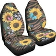 thumbnail image 3 of Jiueut Sunflower Butterfly Stripe Print Car Seat Covers, 2 Pcs Washable Auto Interior Automotive Accessories Protectors, Breathable Automotive Seat Cushion for Most Vehicles, 3 of 7