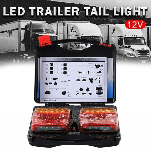 QHUDLV 7‑Pin Magnetic Trailer Tail Light Kit,Wireless LED,For Trailer/Truck