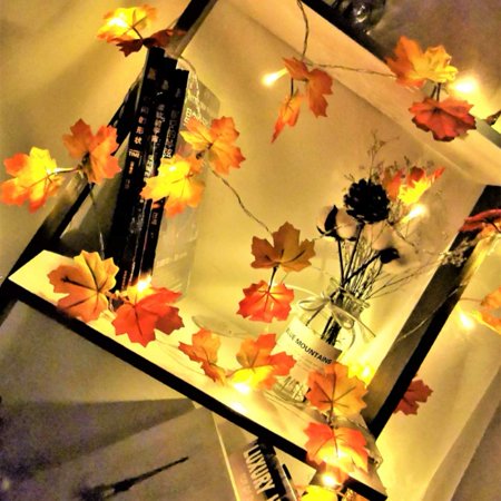 Fall Decor Maple Leaves Garland Light Thanksgiving Christmas Decor Lighted Fall Garland Holiday Decorations Maple Leaf String Lights Walmart Canada