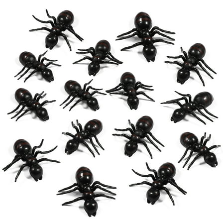 UKCOCO Simulation Fake Ant Toys Black 50Pack 1.6x1.6x0.2In