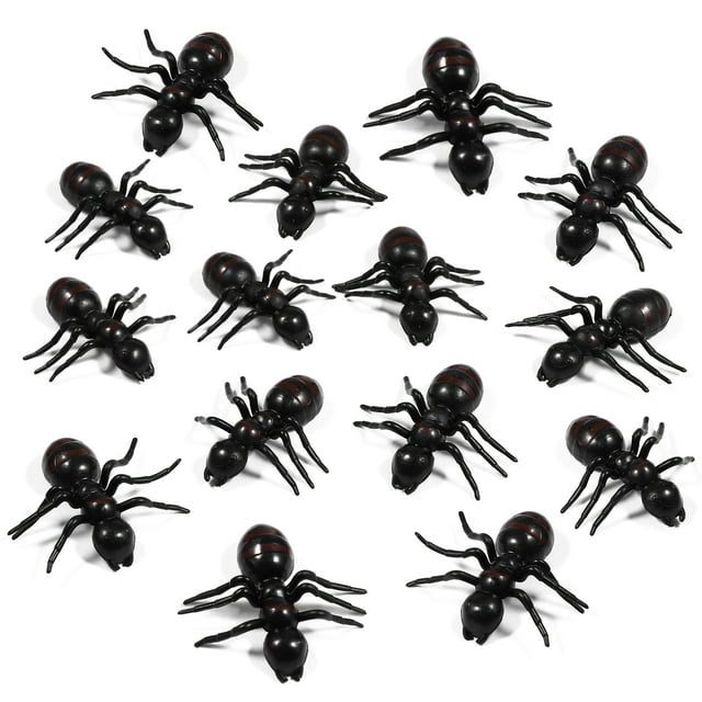 MasteelfCA 50PC Simulation Fake Big Ant Small Toys Animal Insect Model Gift Accessories for Halloween April Fool's Day (Black)
