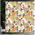 thumbnail image 3 of Ambesonne Botanical Shower Curtain, Jumble Circles Flowers, 69"Wx75"L, Apple Green and Marigold, 3 of 4