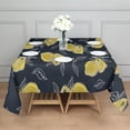 thumbnail image 3 of Yellow Lemon Fruit Slices DarkBlue Pattern Square Tablecloth,Waterproof Square Table Cover,Wipeable Spillproof Washable Table Cover for Home Kitchen Party Decor 52"x52"(132x132cm), 3 of 6