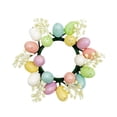 thumbnail image 3 of Corona de anillo de vela de huevo de Pascua, minicorona verde, portavelas de pilar para sala de estar, puerta de mesa de fiesta Estilo B, 3 of 9